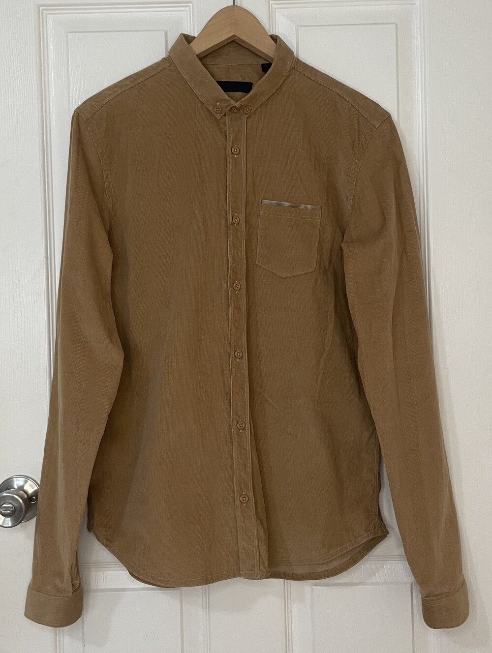 Burberry Cotton Men's Tan Brown Button-Down Casual Shirt Size 16.5